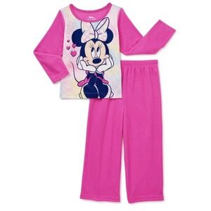 Disney Minnie Mouse Pajamas Girls‎ 18M Pink New 2-Piece Flannel PJ Set